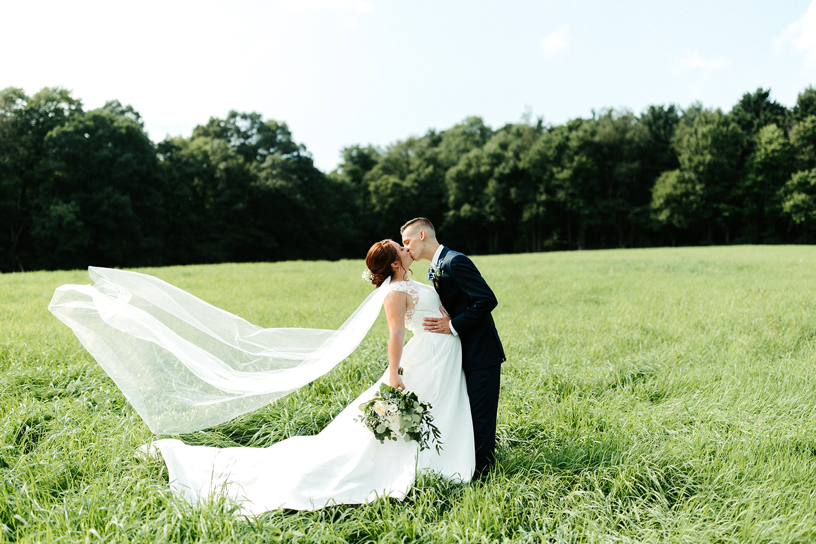 Jono Spear Photography - Bride and Groom in Pasture at White Pine Grove