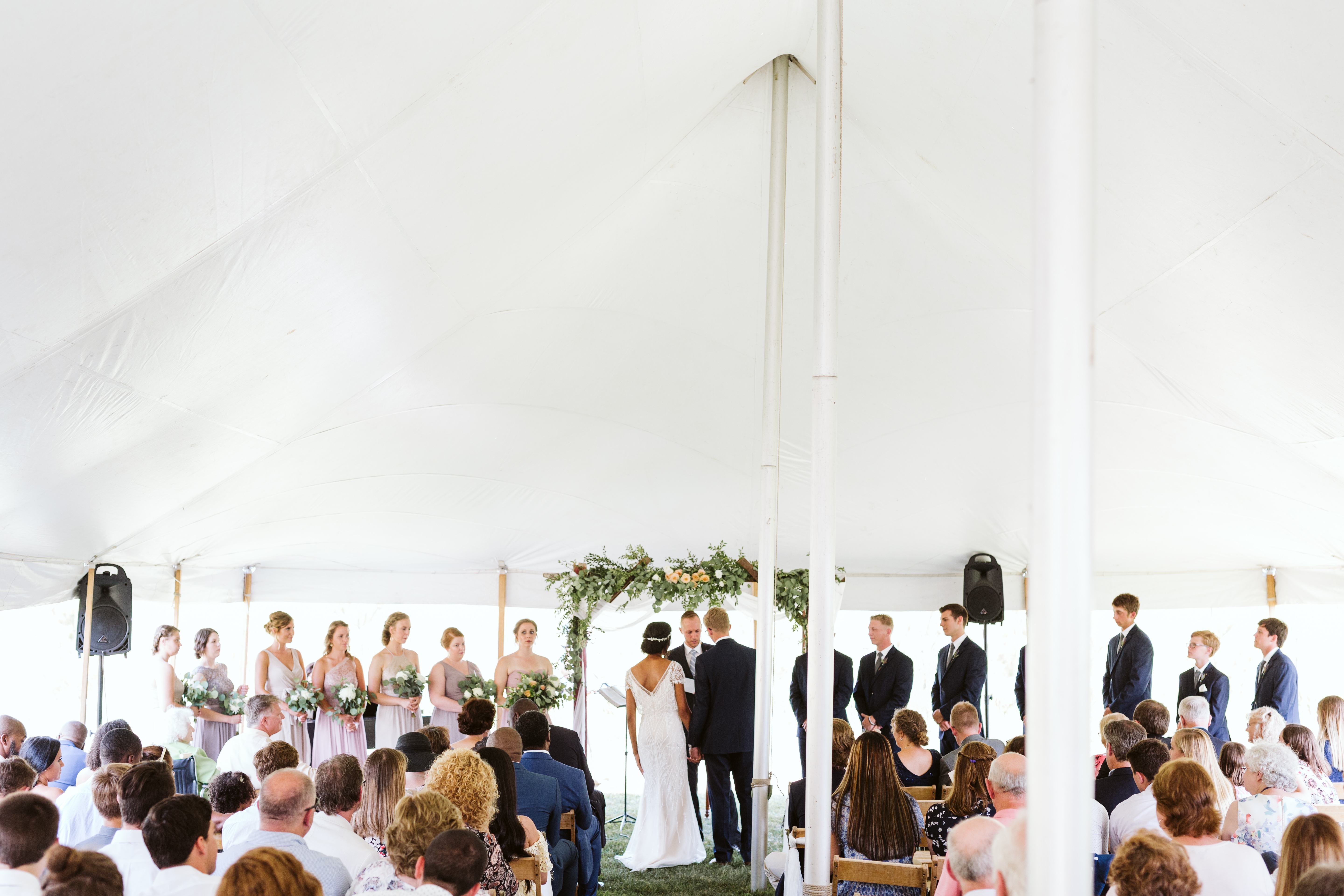 Stephen Schultz Photography Ceremony under Prestige Rental Tent at White Pine Grove