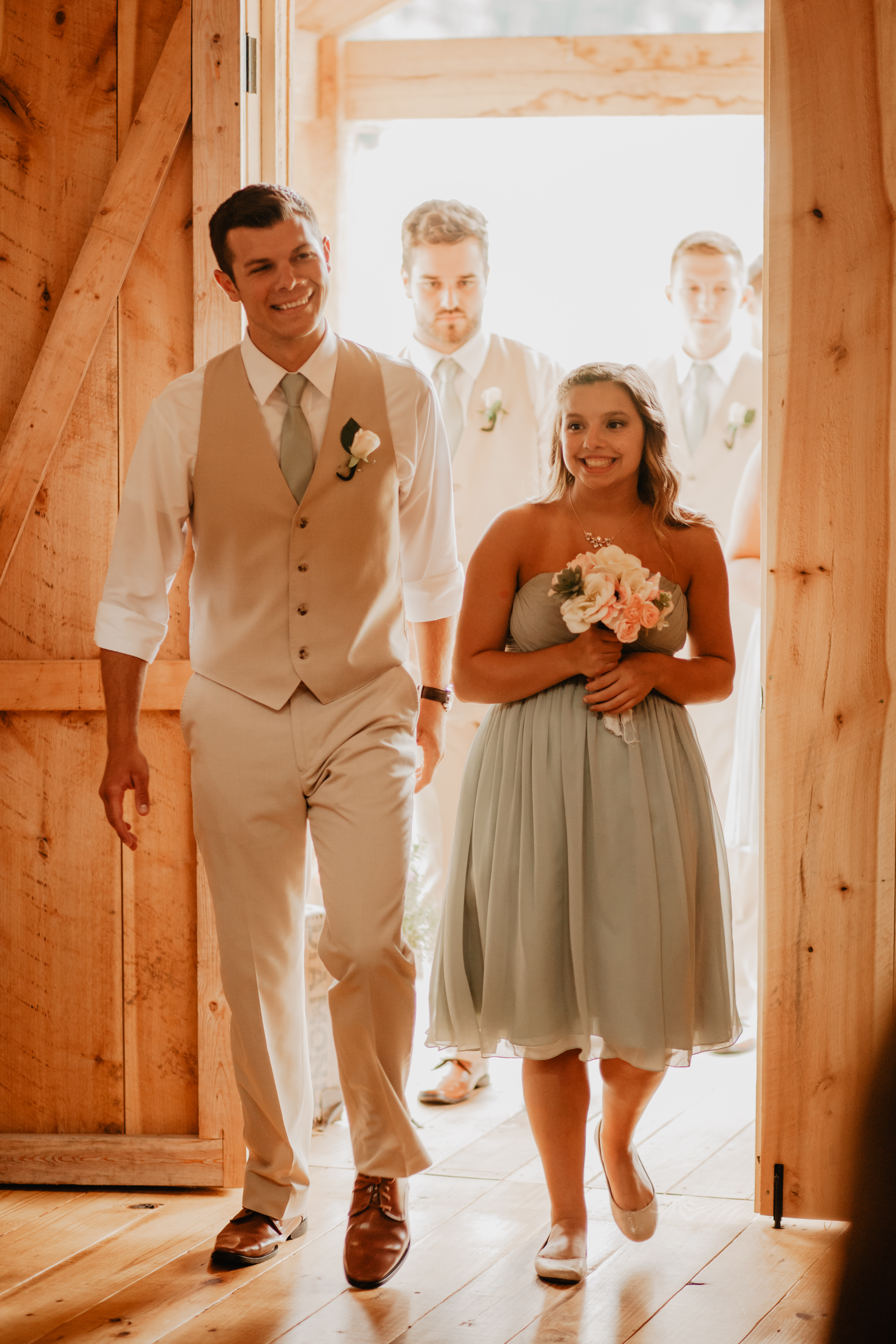 Aliyah Grace Burton Photography - Wedding Party entrance at White Pine Grove