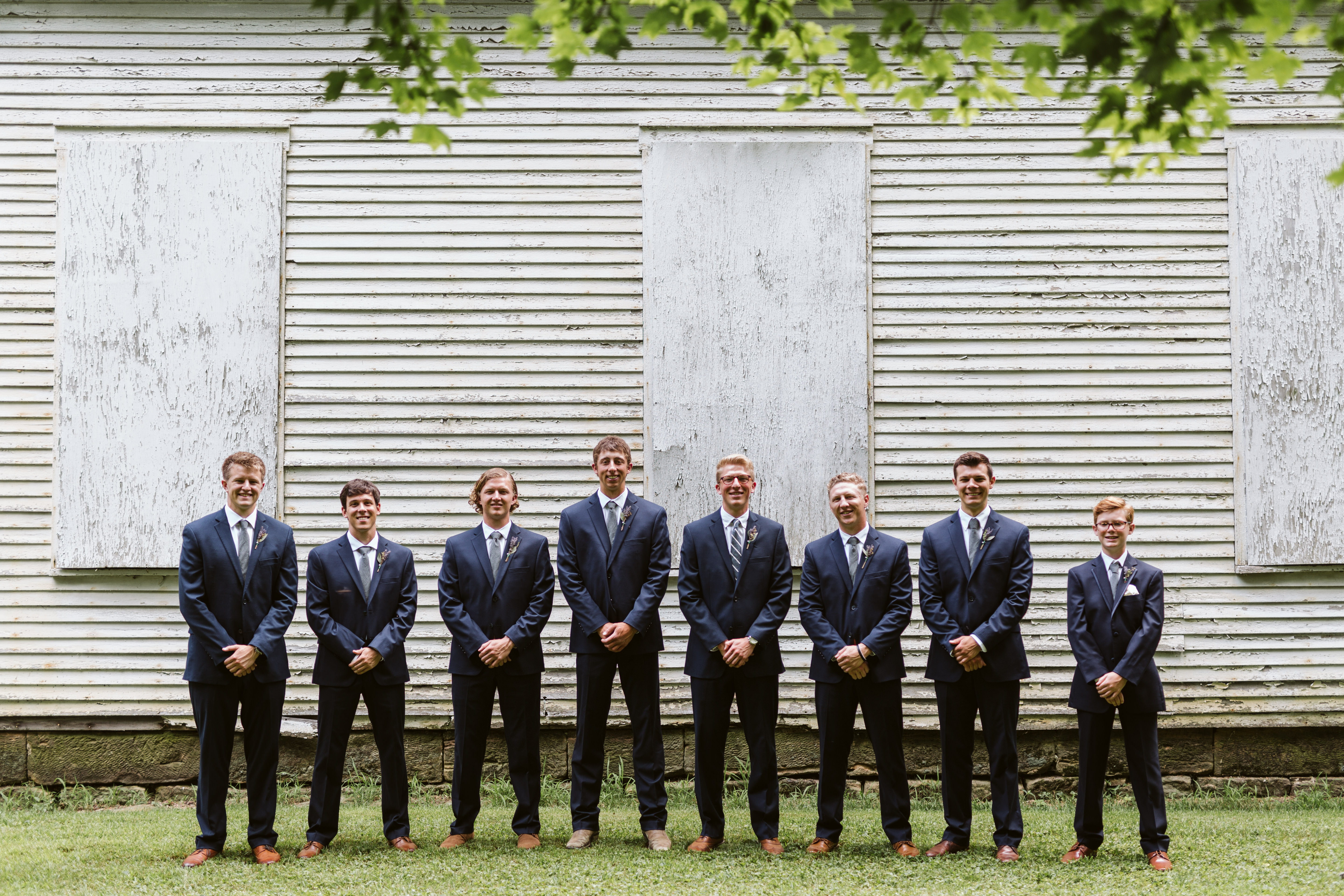 Stephen Schultz Photography Groomsmen in front of old Church near White Pine Grove