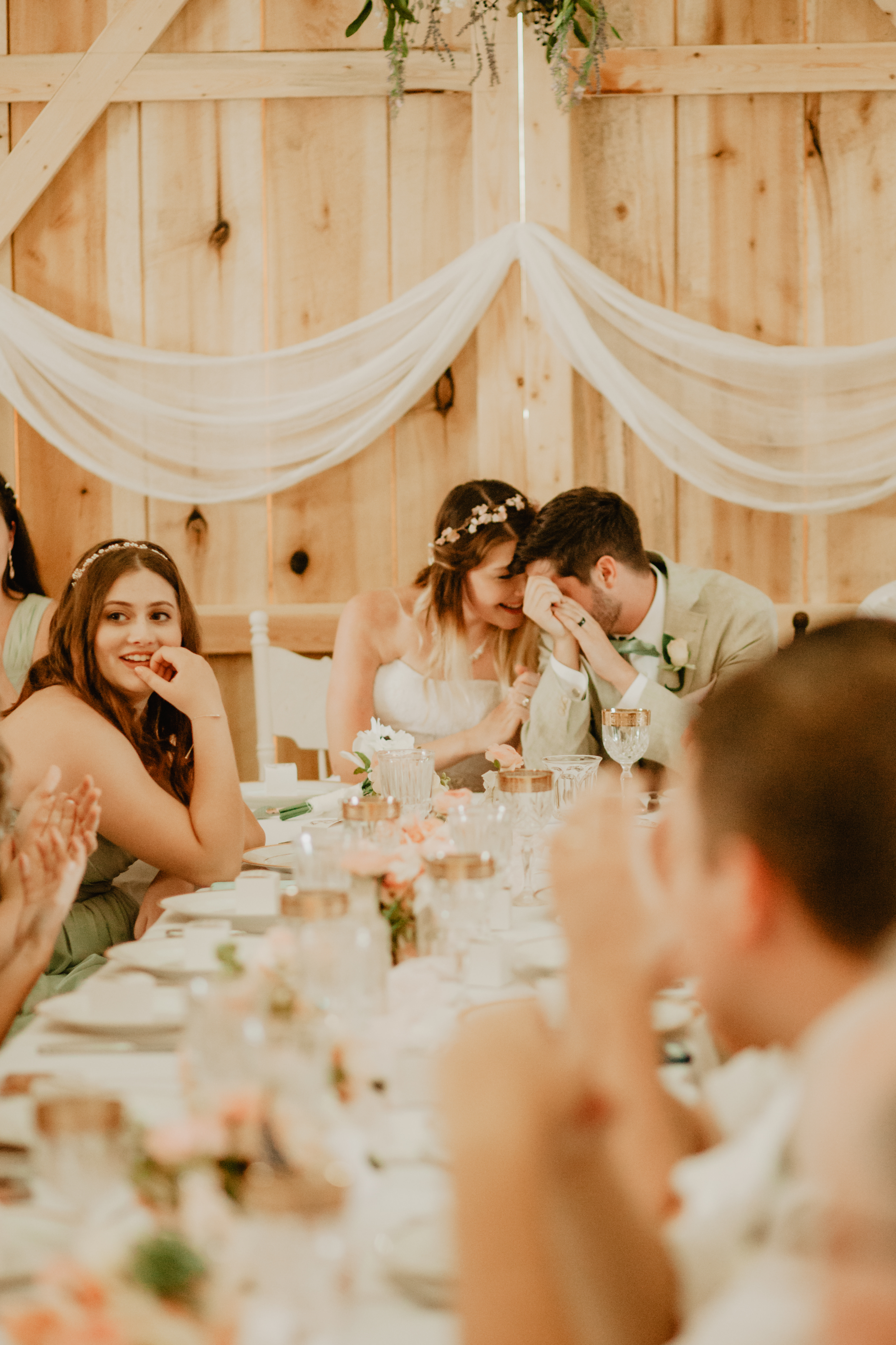 Aliyah Grace Burton Photography - The Bride and Groom at Head Table at White Pine Grove