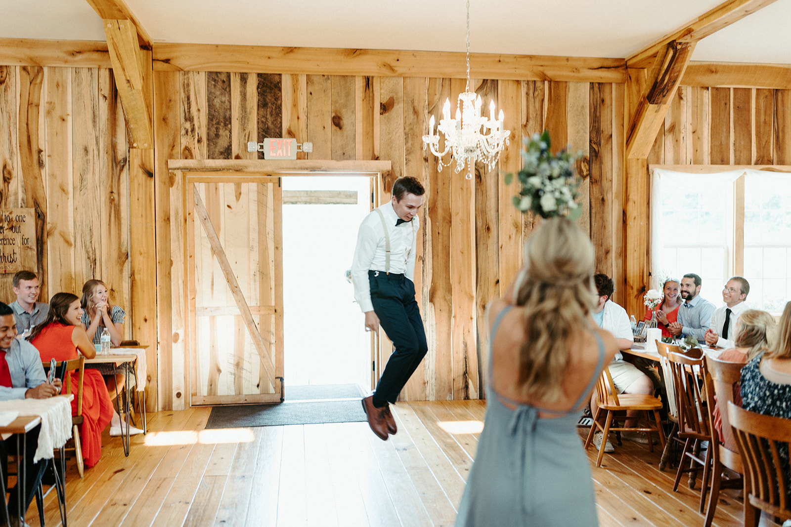 Jono Spear Photography - Funny Wedding Party Entrance 2 at White Pine Grove