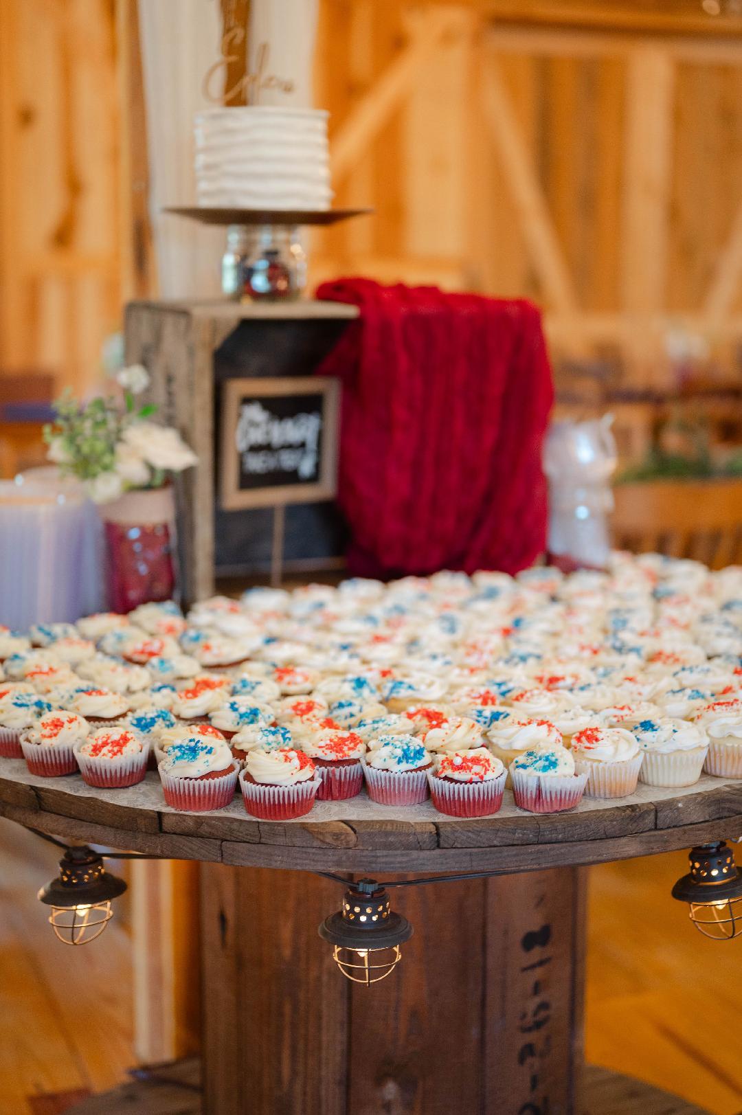 Samantha Walker Photography - Desserts on Spool Table at White Pine Grove