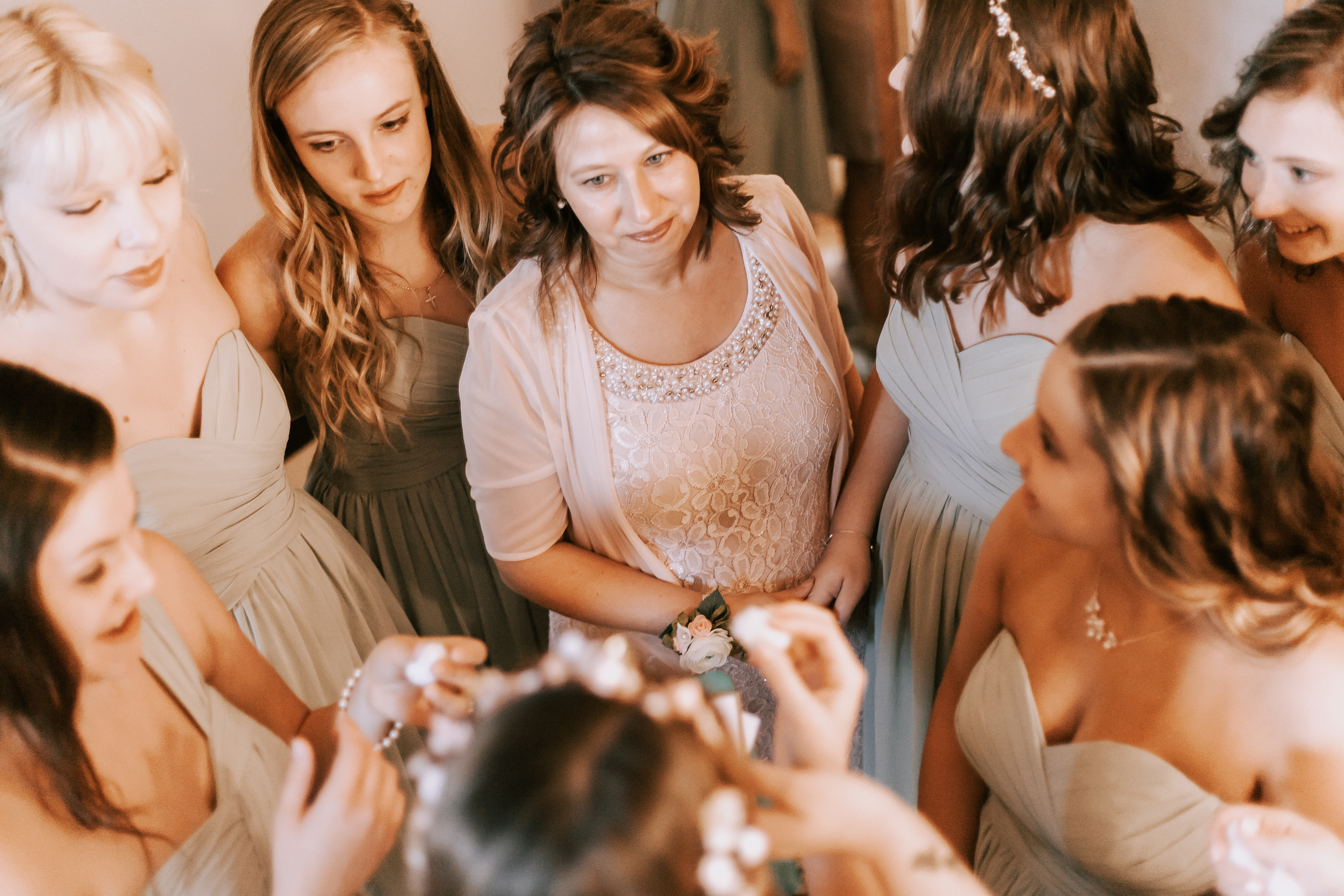 Aliyah Grace Burton Photography - First Look with Mom and Bridesmaids at White Pine Grove