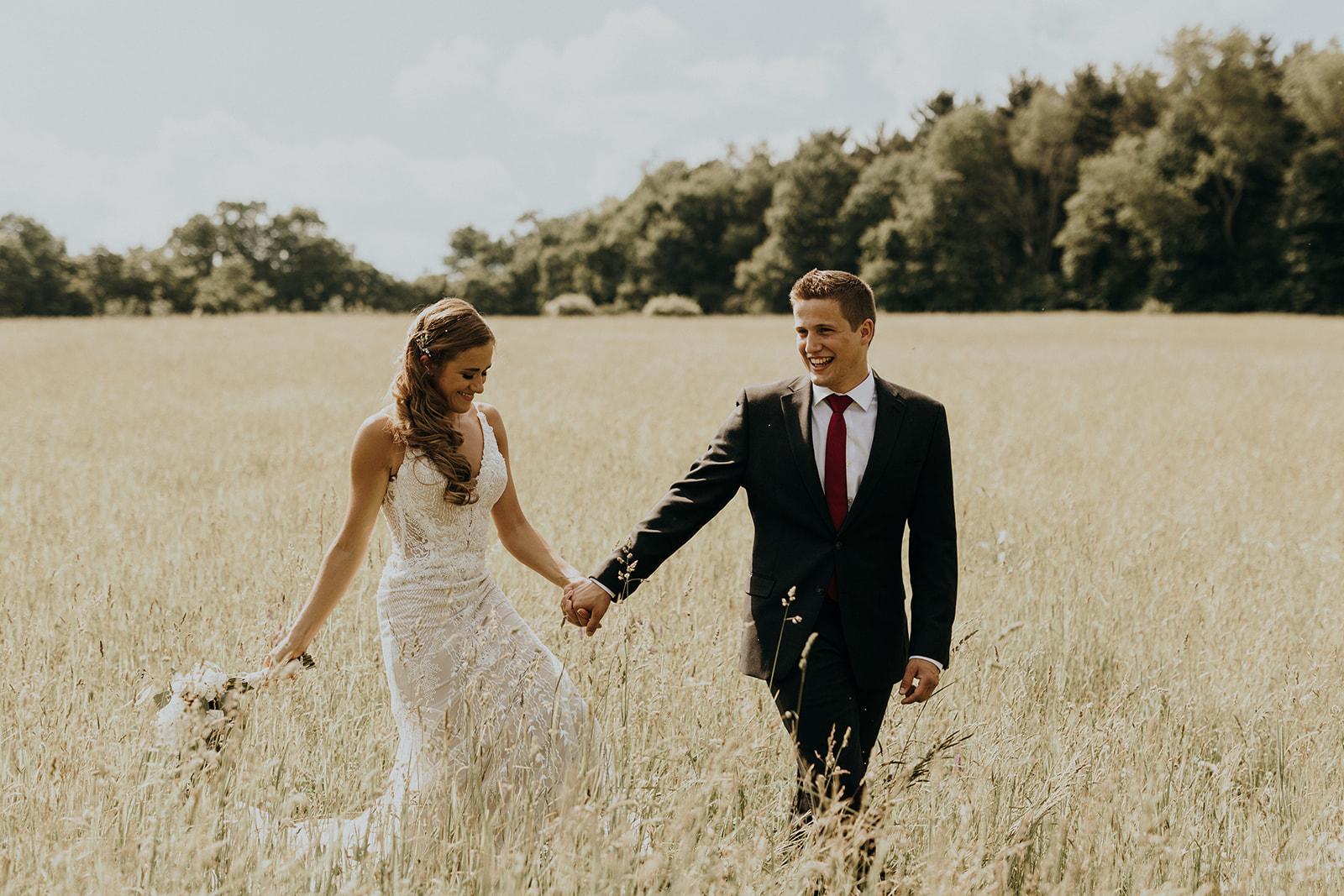 Aliyah Grace Burton Photography White Pine Grove Bride and Groom in Pasture