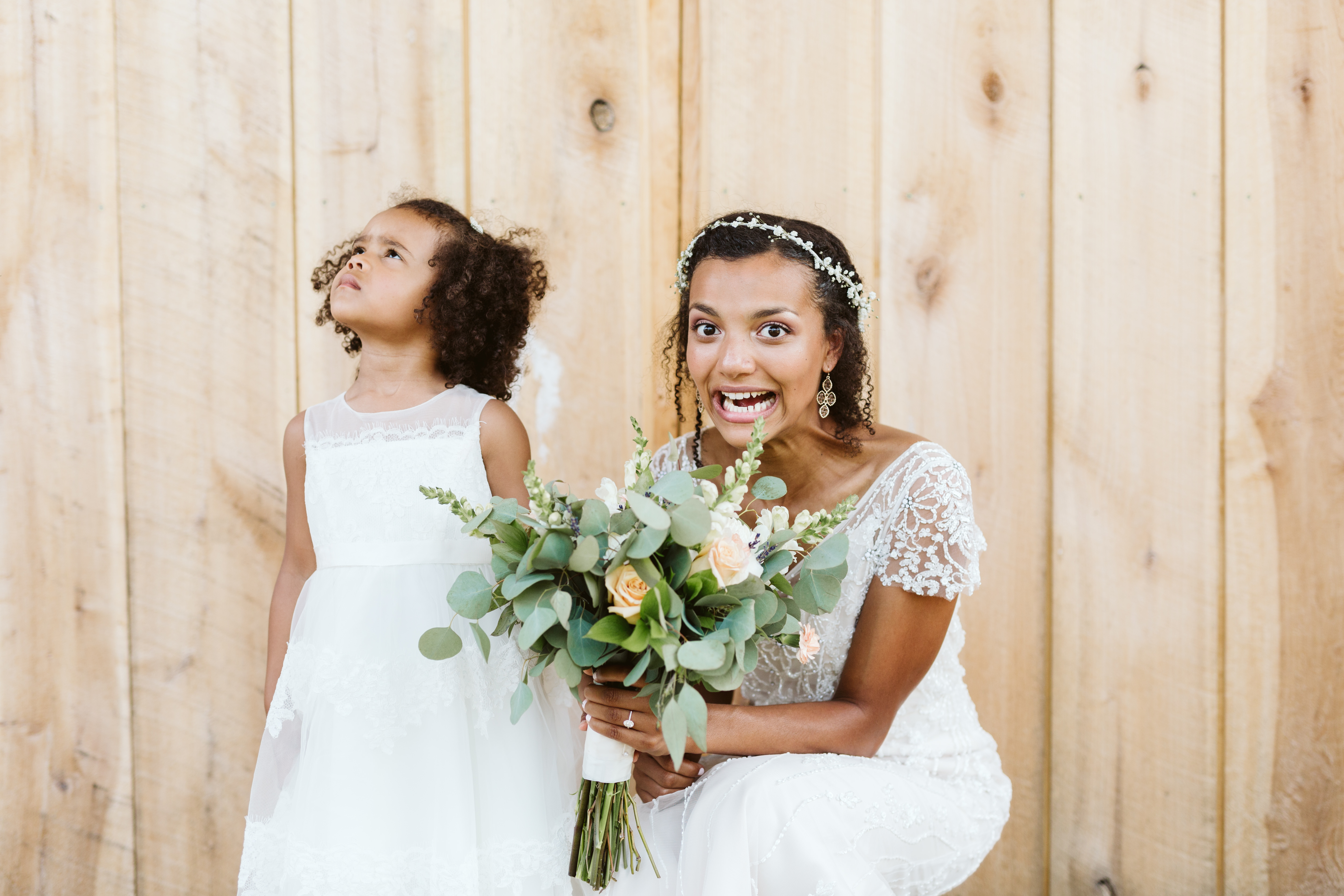 Stephen Schultz Photography - Bride and distracted Flower Girl White Pine Grove
